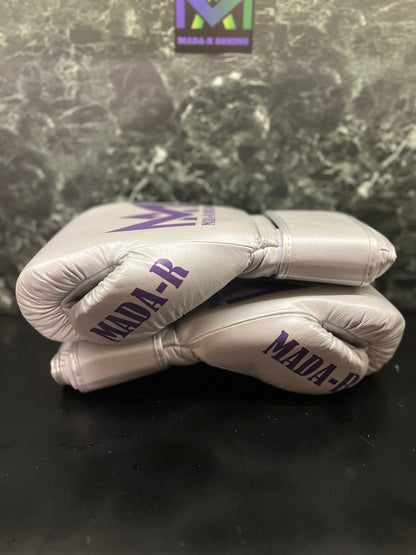Mada-R 拳套 金屬質感銀&紫色(16oz)