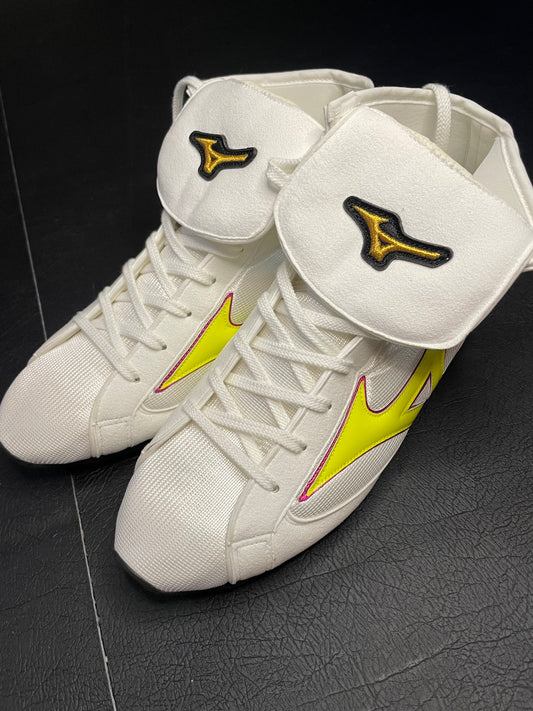 Mizuno反折拳擊鞋（白黃配色）