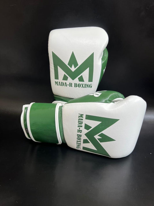Mada-R 拳套 白色 × 深色質感綠(12oz)